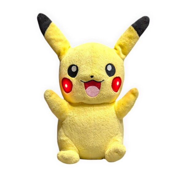 TOMY Pikachu Talking Plush 2017 Lights Up Soft Toy 28cm Pokemon - Picture 1 of 8
